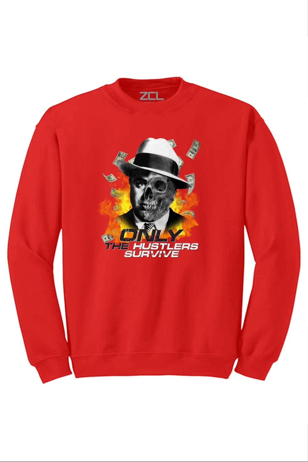 Only The Hustlers Survive Crewneck Sweatshirt (Multi Color Logo) - Zamage