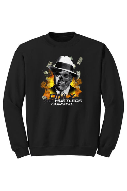 Only The Hustlers Survive Crewneck Sweatshirt (Multi Color Logo) - Zamage