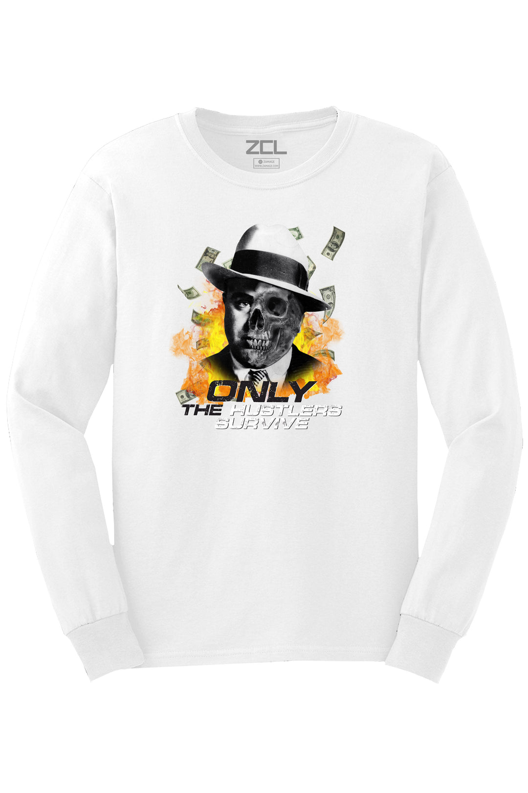 Only The Hustlers Survive Long Sleeve Tee (Multi Color Logo) - Zamage