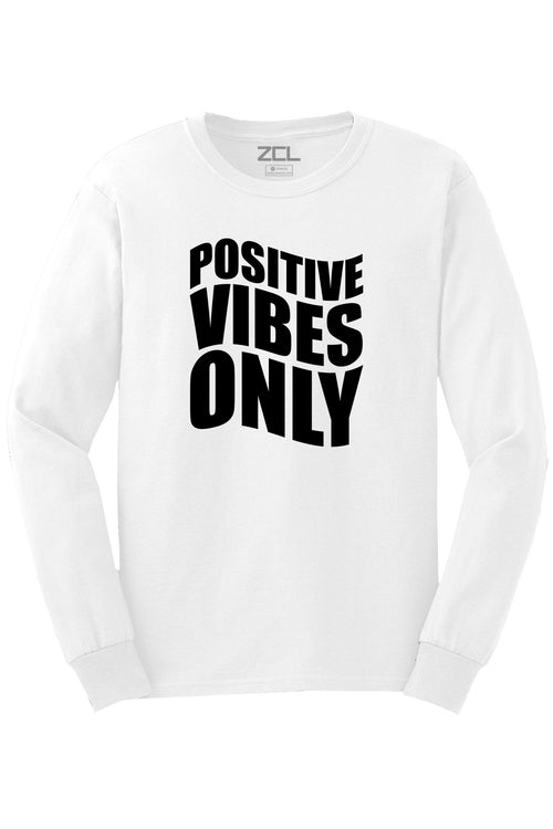 Positive Vibes Only Long Sleeve Tee (Black Logo) - Zamage