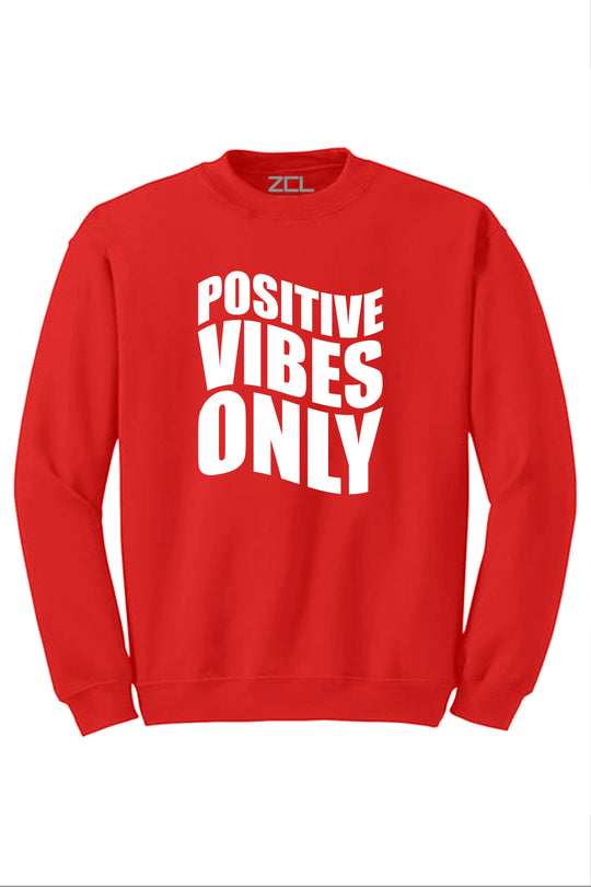 Positive Vibes Only Crewneck Sweatshirt (White Logo) - Zamage