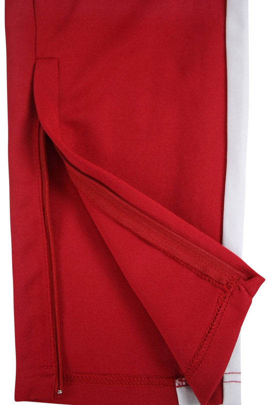 Premium Side Stripe Zip Pocket Track Pants (Red - White) - Zamage