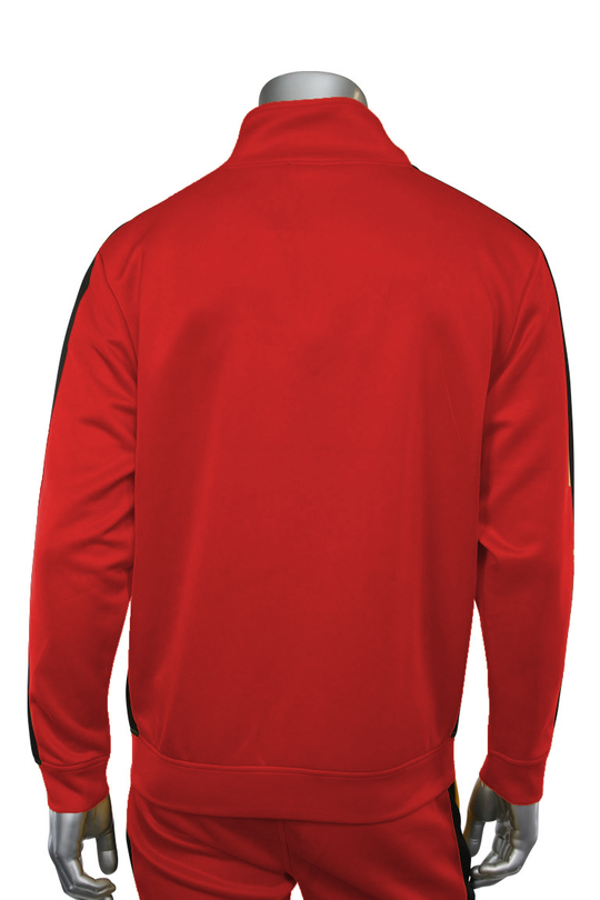 Solid One Stripe Track Jacket Red - Black (100-501) - Zamage