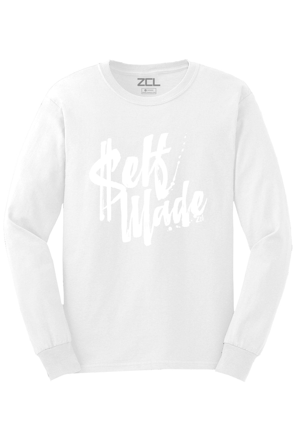 Self Made Long Sleeve Tee (White Logo) - Zamage