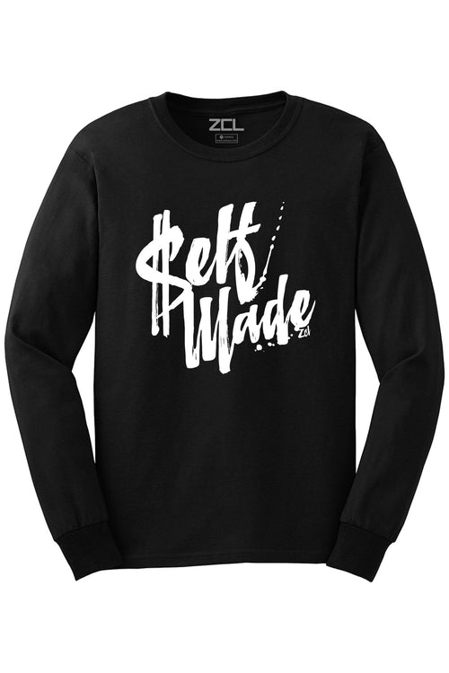 Self Made Long Sleeve Tee (White Logo) - Zamage