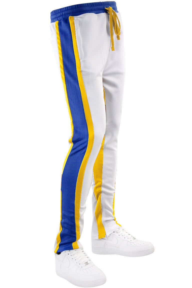 Shane Stripe Track Pants White (111-405) - Zamage