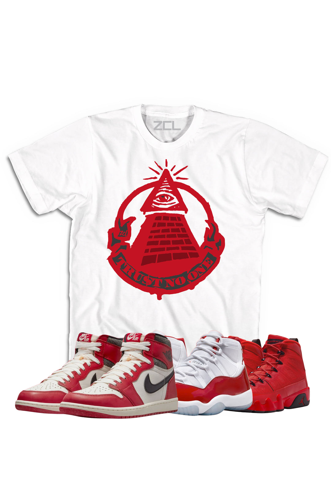 Air Jordan "Trust No One" Tee Lost & Found - Cherry Red - Zamage