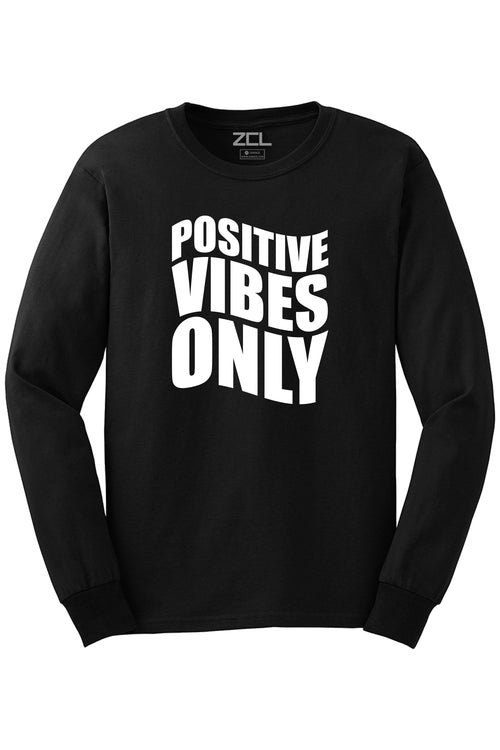 Positive Vibes Only Long Sleeve Tee (White Logo) - Zamage