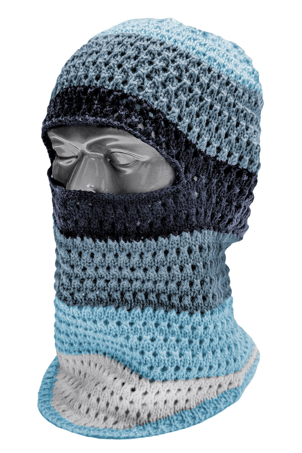 Wave Knit Balaclava (Blue) - Zamage