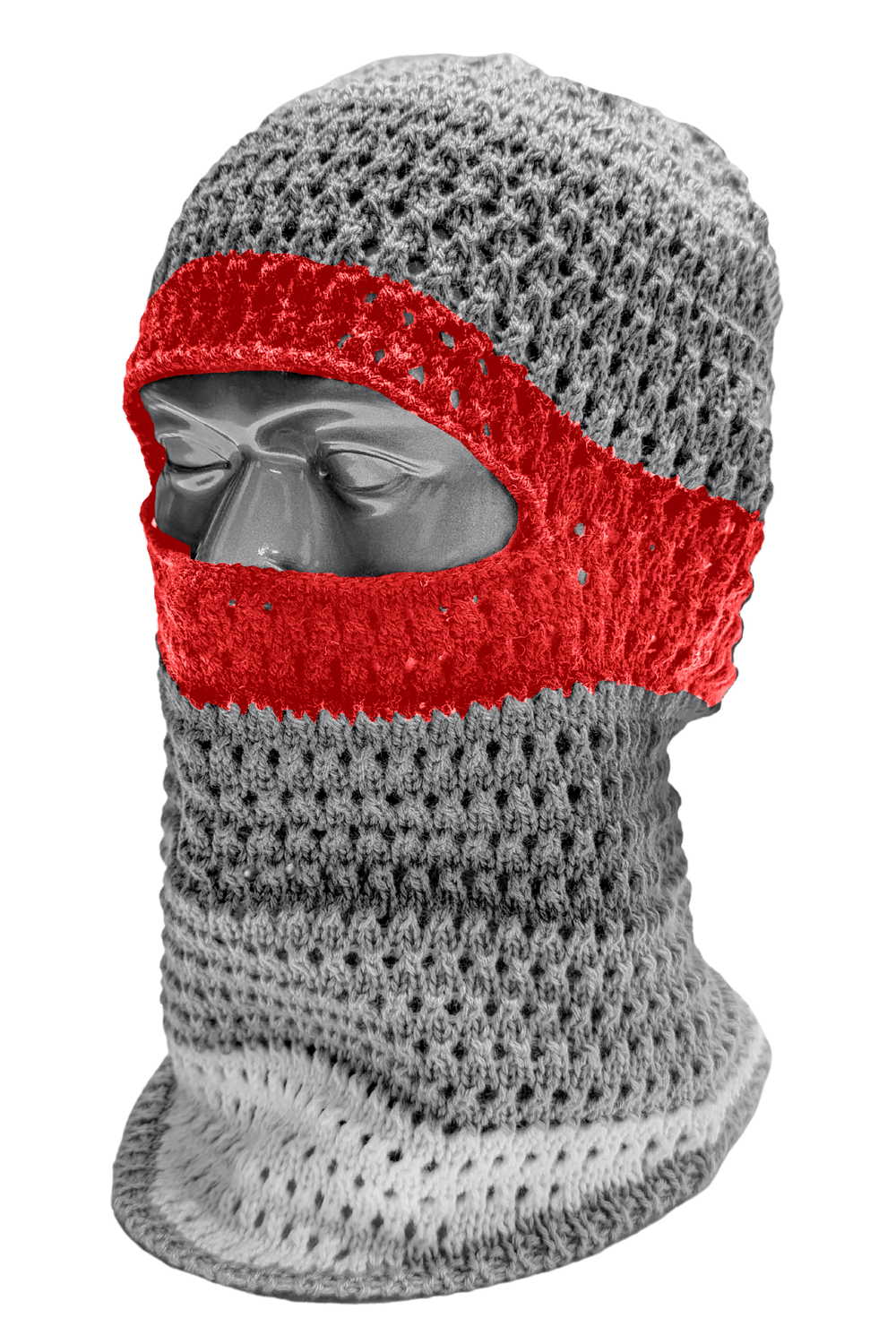 Wave Knit Balaclava (Red) - Zamage