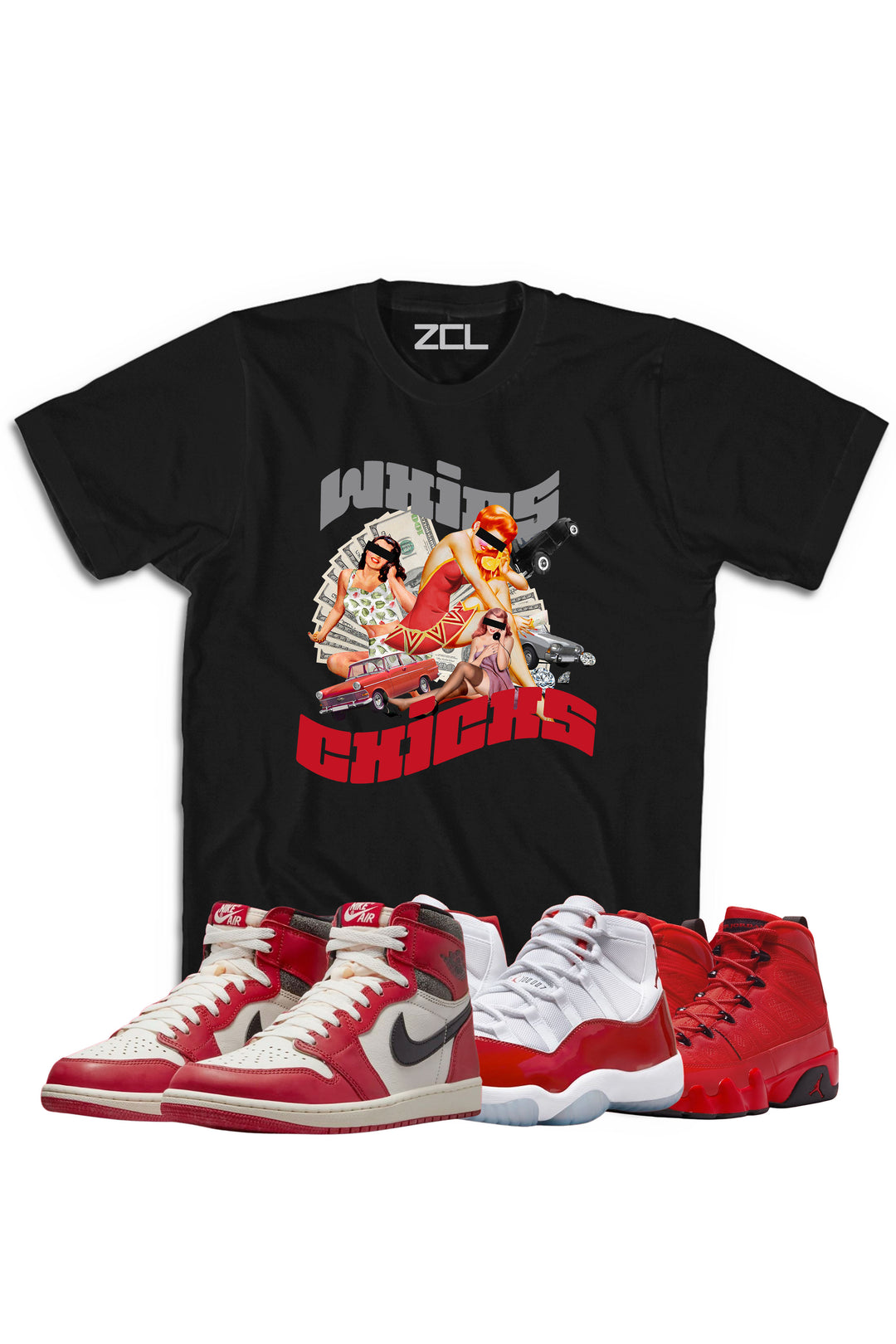 Air Jordan "Whips & Chicks" Tee Lost & Found - Cherry Red - Zamage