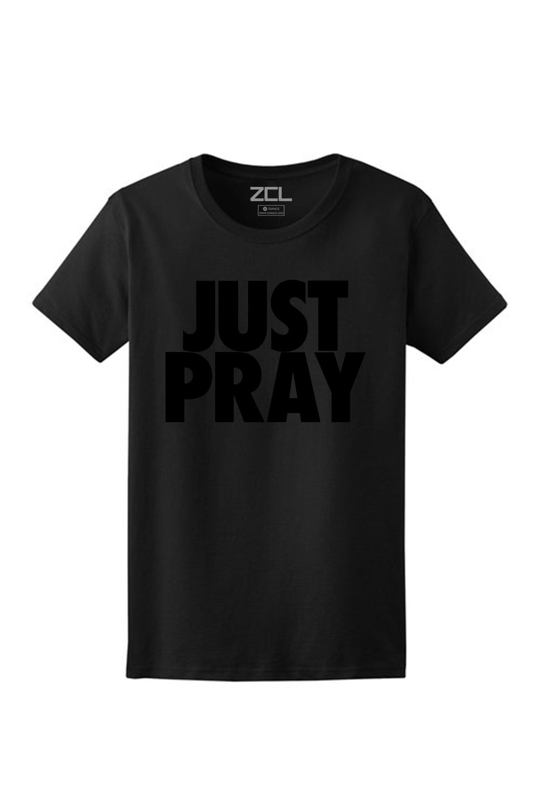 Women's Just Pray Tee (Black Logo) - Zamage