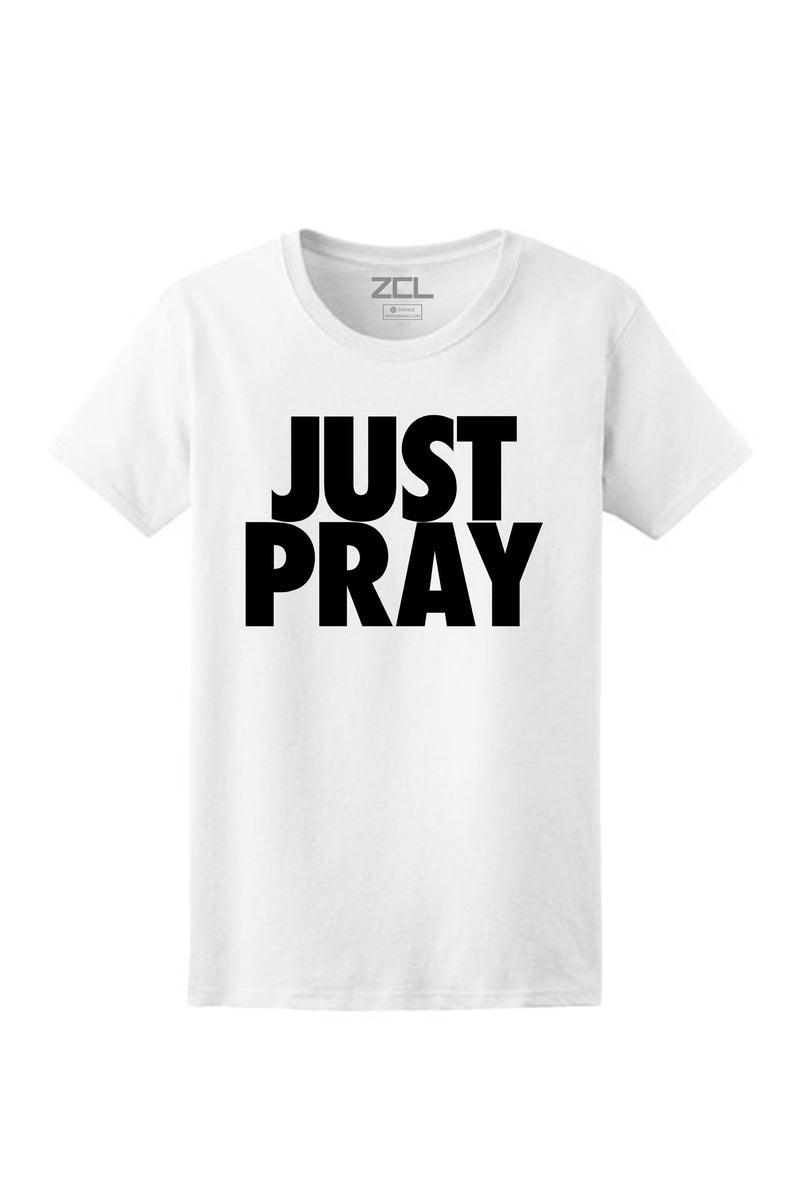 Women's Just Pray Tee (Black Logo) - Zamage