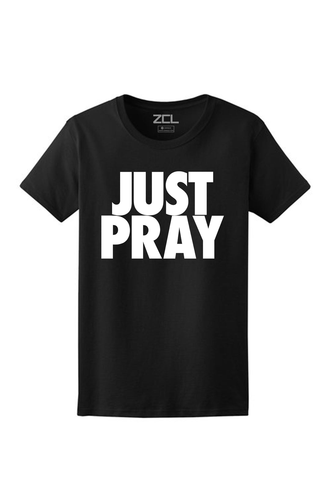 Women's Just Pray Tee (White Logo) - Zamage