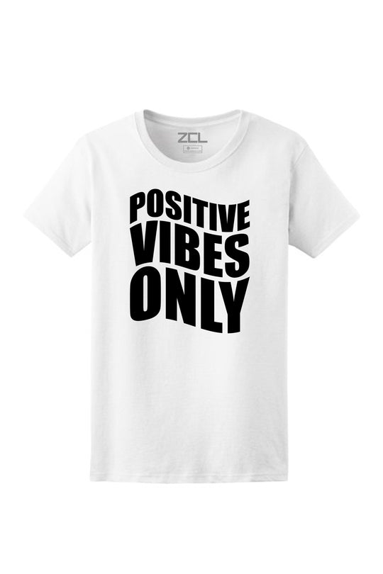 Women's Positive Vibes Only Tee (Black Logo) - Zamage