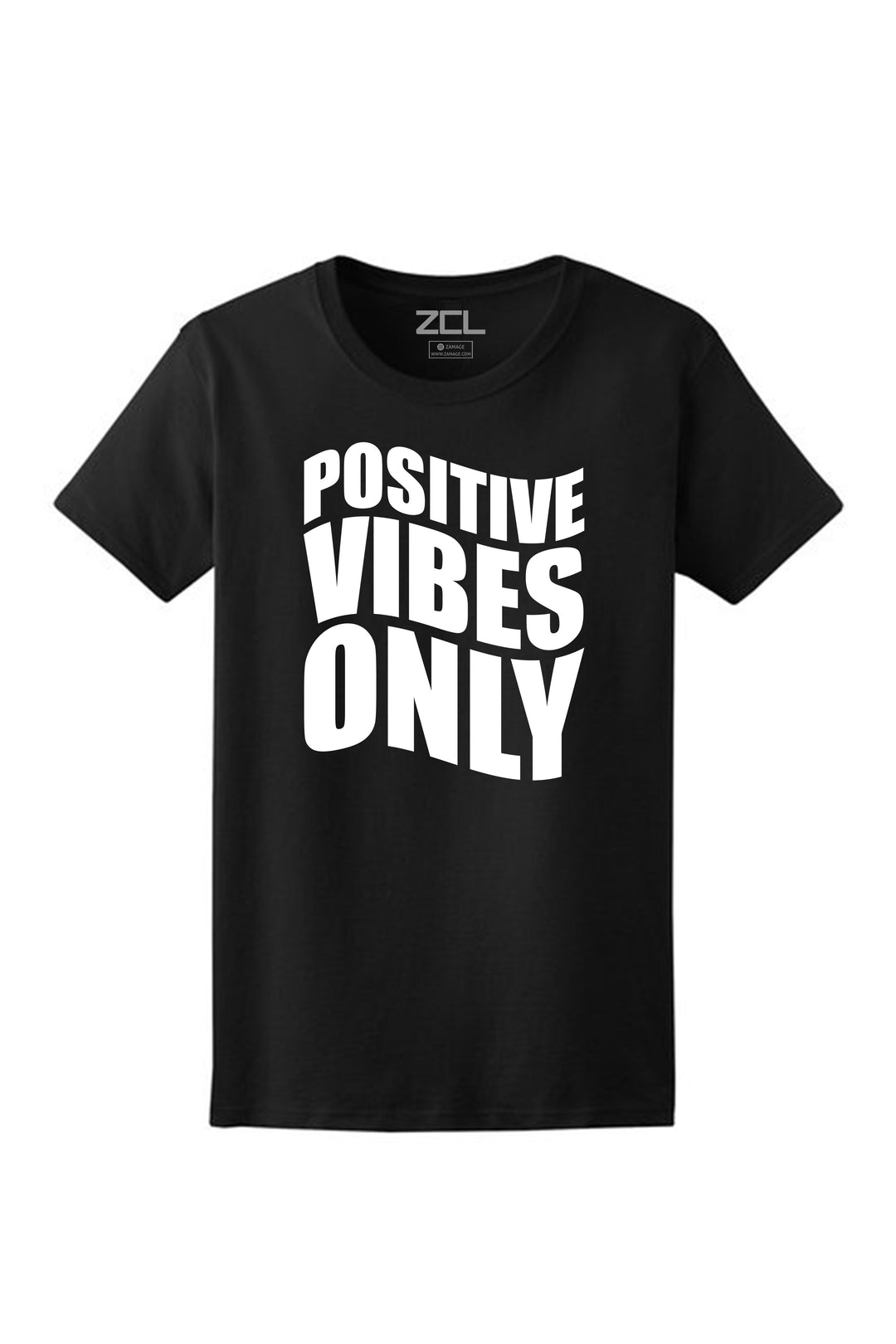 Women's Positive Vibes Only Tee (White Logo) - Zamage