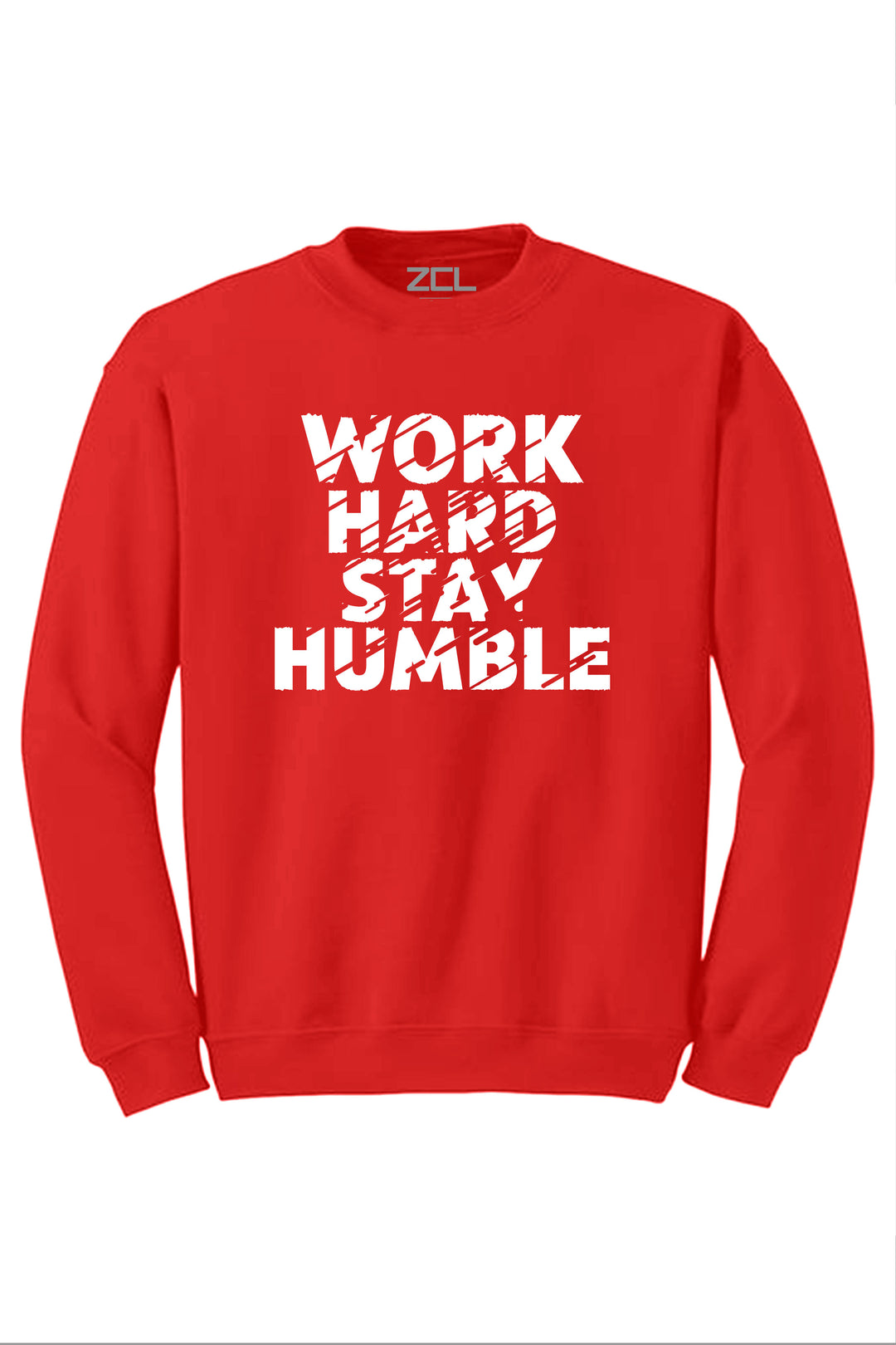 Work Hard Stay Humble Crewneck Sweatshirt (White Logo) - Zamage