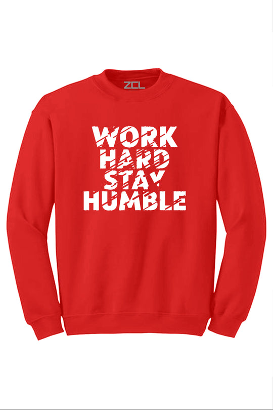 Work Hard Stay Humble Crewneck Sweatshirt (White Logo) - Zamage