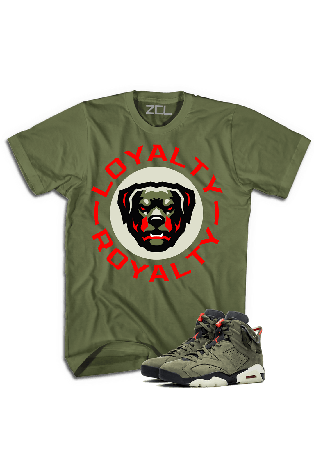 ZCL Loyalty - Royalty Jordan "Travis Scott" HookUp Tee (Olive) - Zamage