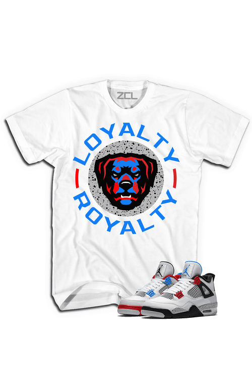 ZCL Loyalty - Royalty “What The” Jordan 4 HookUp Tee (White) - Zamage