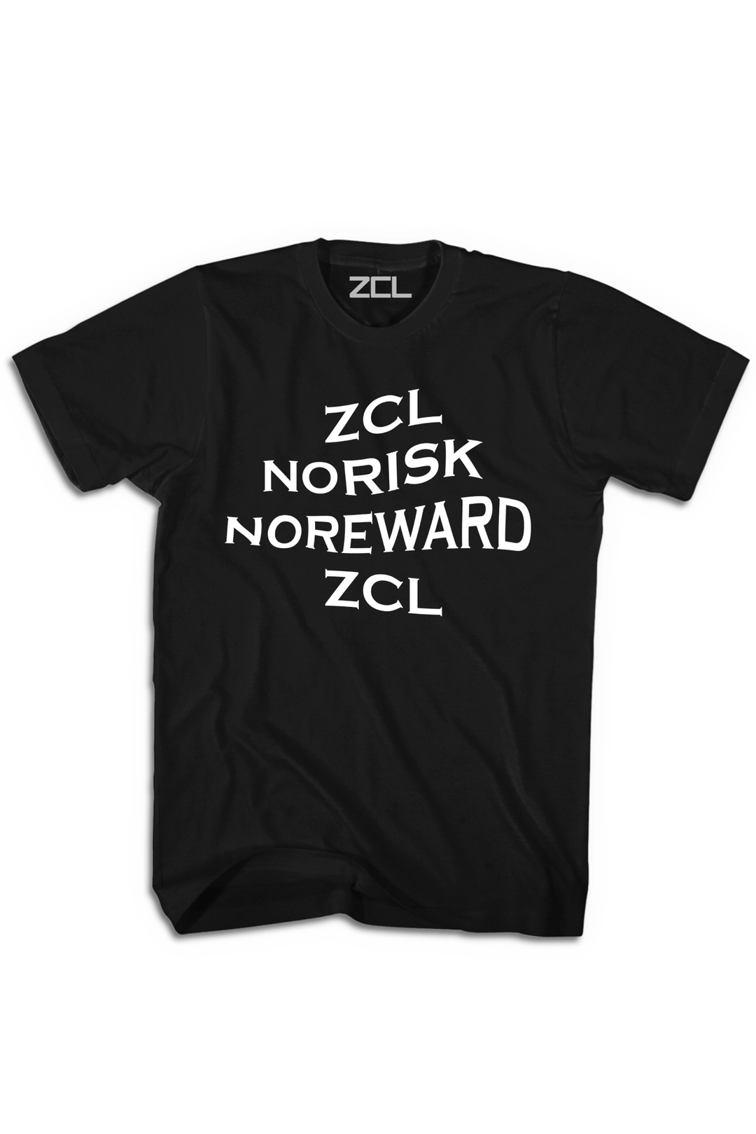 ZCL Stacked No Risk No Reward Tee (Black) - Zamage