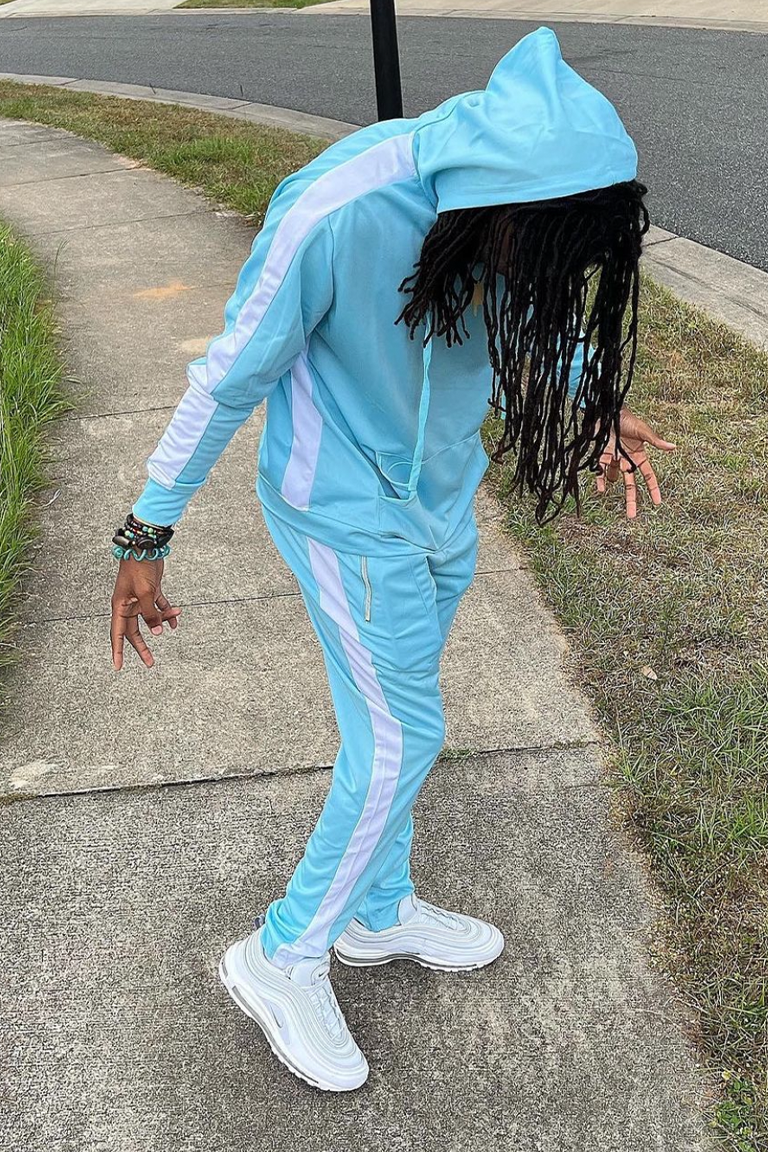 Blue white track 2024 pants